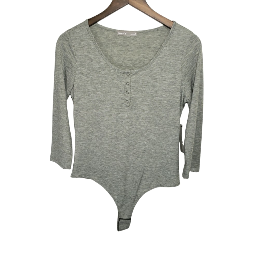 Tresics Gray Bodysuit Women's Size Medium NWT